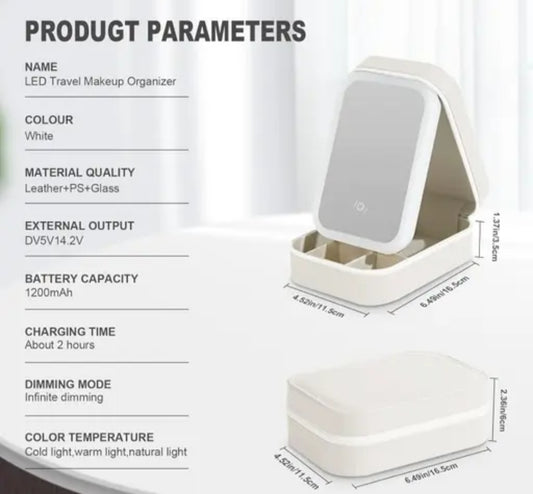 Mini Makeup Box With LED Mirror