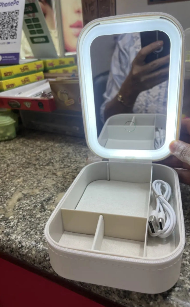 Mini Makeup Box With LED Mirror