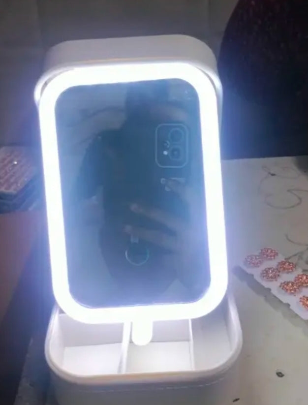 Mini Makeup Box With LED Mirror