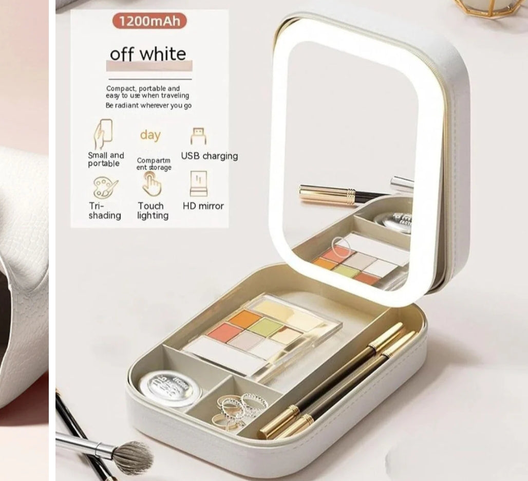 Mini Makeup Box With LED Mirror