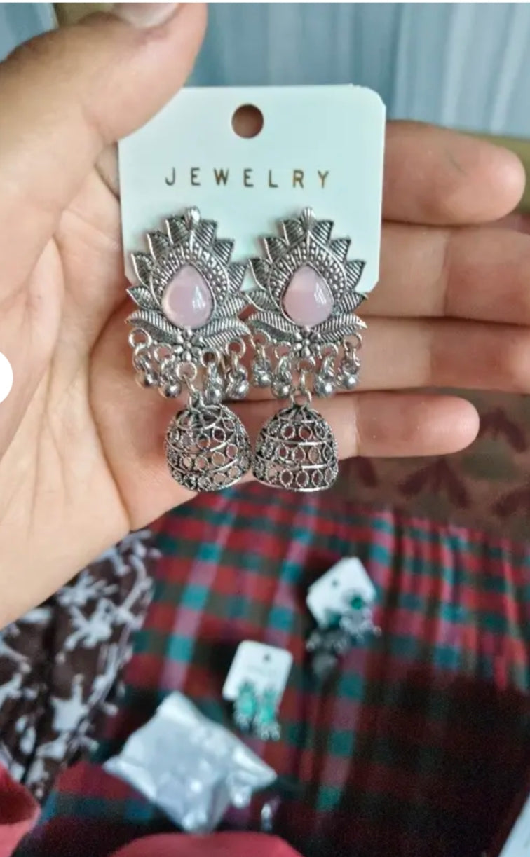 Stylish Traditional Oxidised Earrings for Women (Pack of 4)