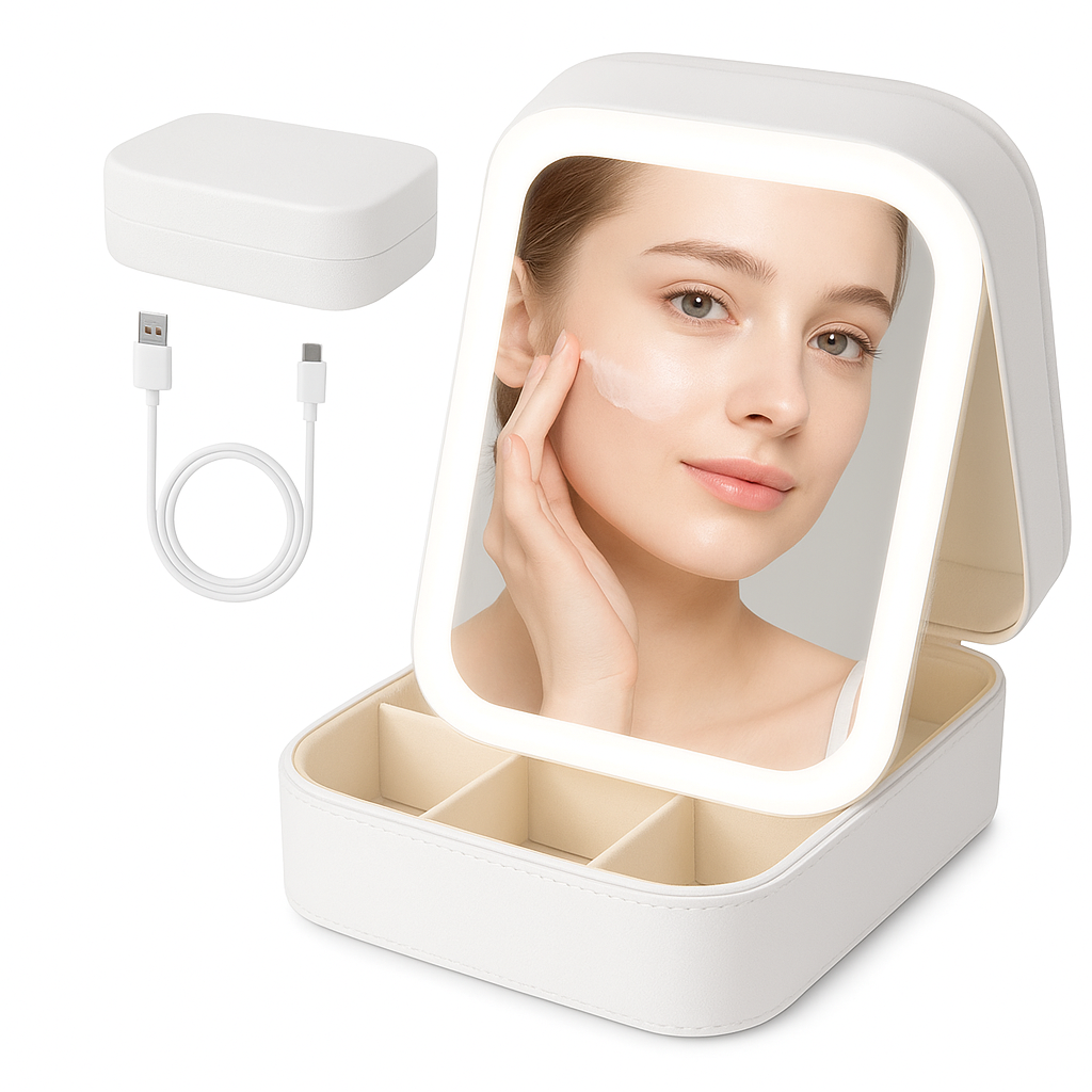 Mini Makeup Box With LED Mirror